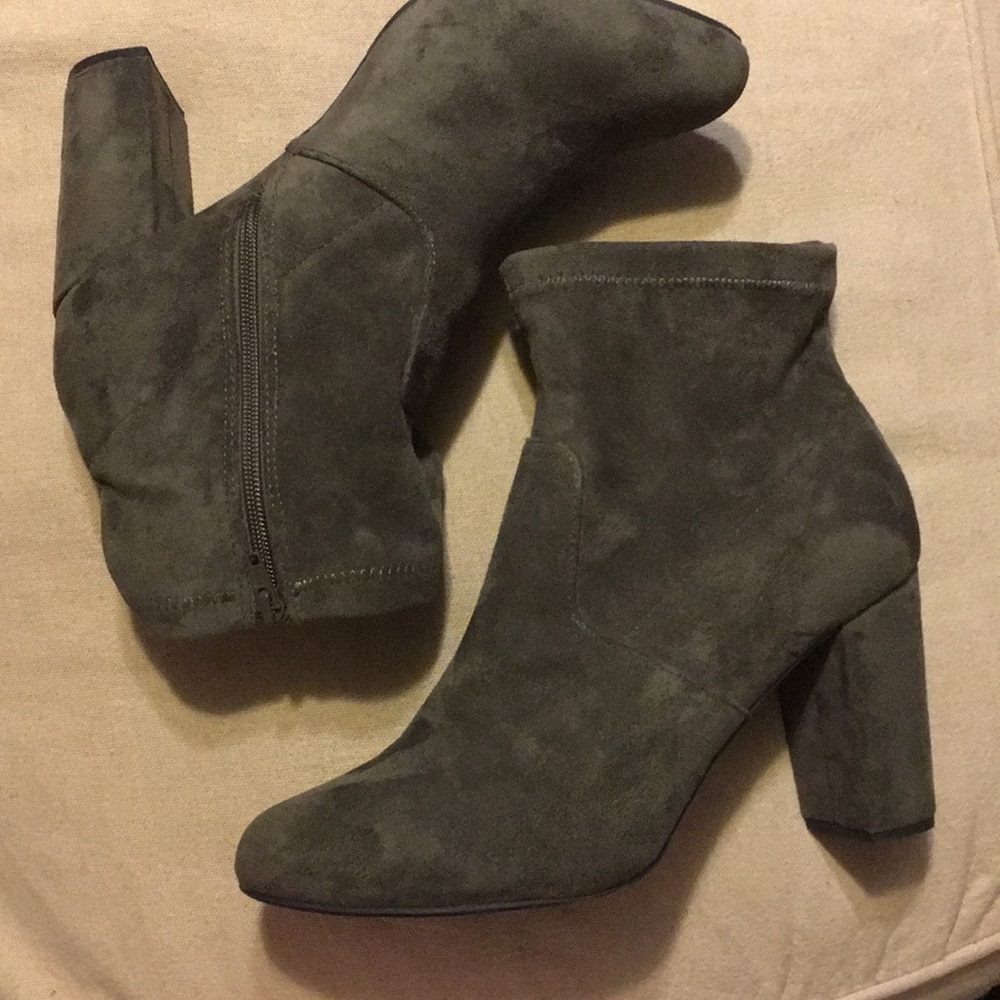 Lane Bryant booties grey with a hint of green